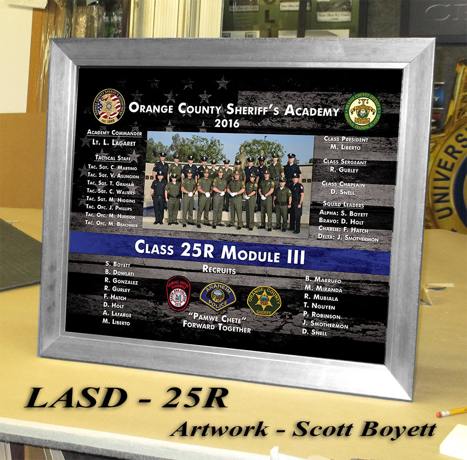 LASD Academy -
          25R Presentation from Badge Frame 9-2016 - Artwork by Scott
          Boyett
