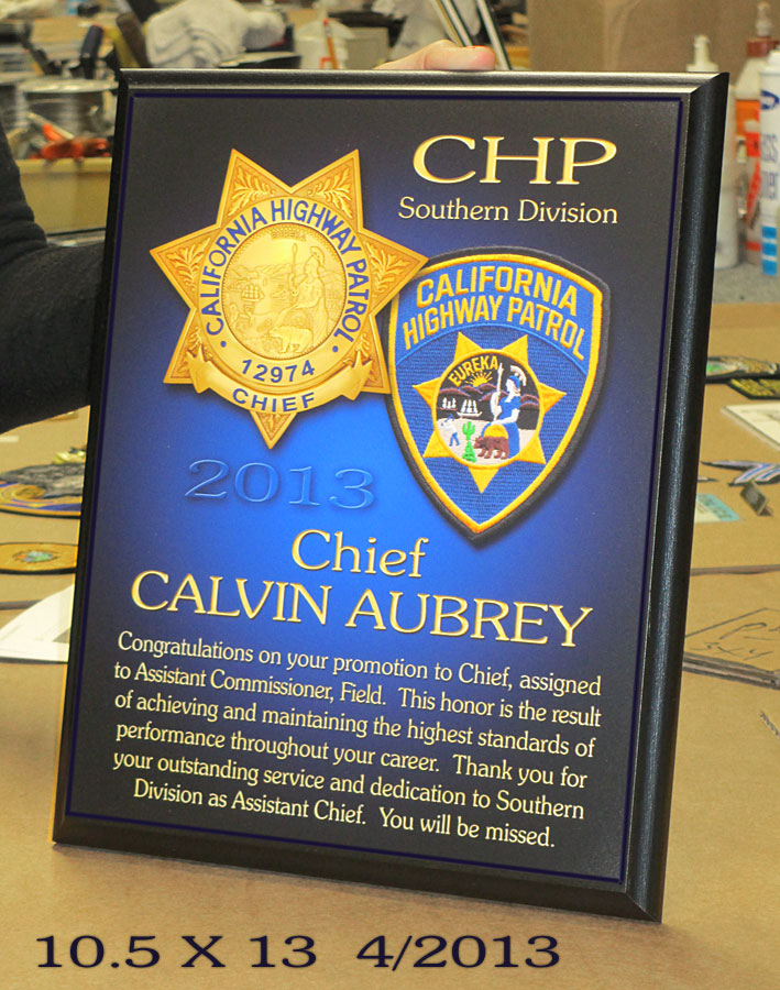 CHP - Aubrey Rcognition Plaque