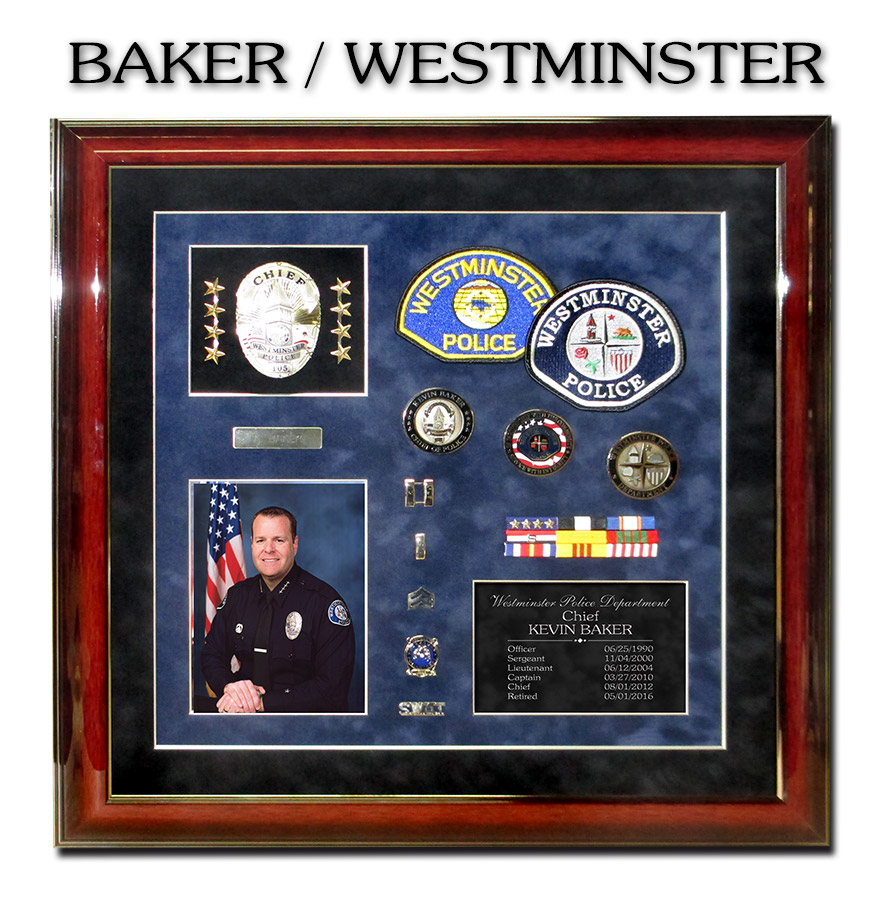 Chief Baker -
          Westminster PD Retirement Presentation from Badge Frame