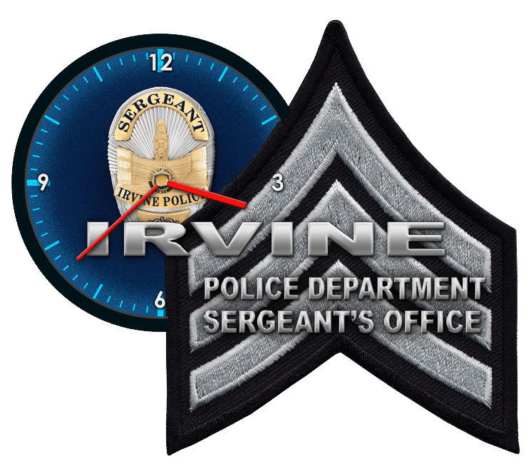 Irvine PD - Sergeant's Clock from Badge Frame