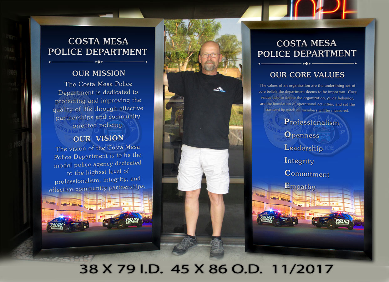 Costa Mesa PD Mission and Values presentation from Badge Frame