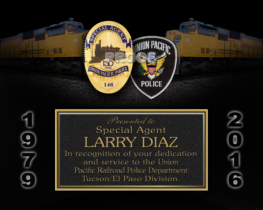 Union Pacific Recognition from  Badge Frame