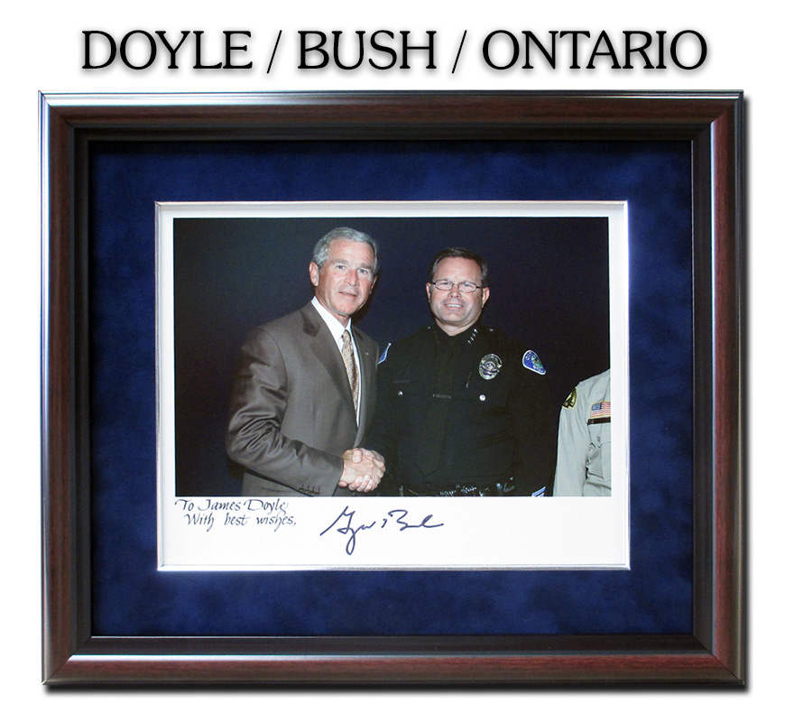 Badge Frame, Doyle, President Bush, Ontario PD