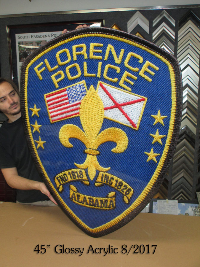 Florence PD          45" Glossy Patch from Badge Frame