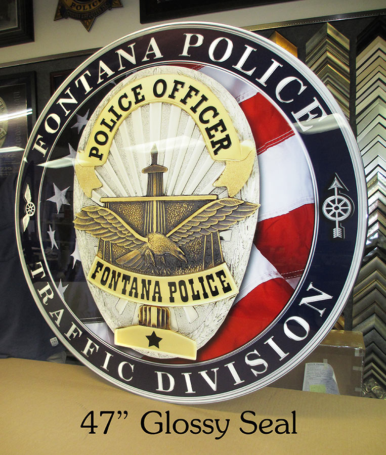 Fontana PD Traffic
          Division Seal from Badge Frame