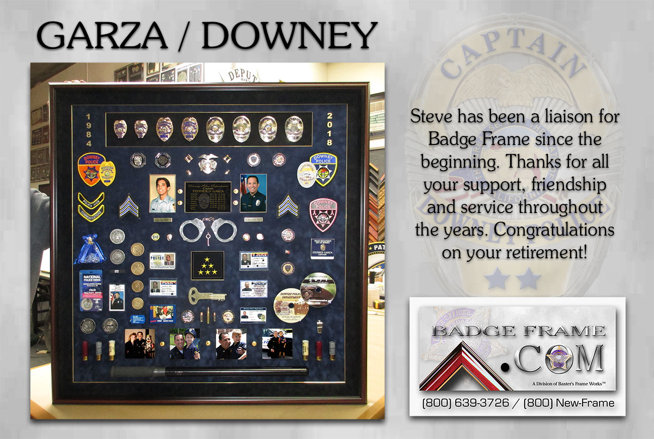 Steve Garza / Downey PD Retirement Presentation from Badge Frame
