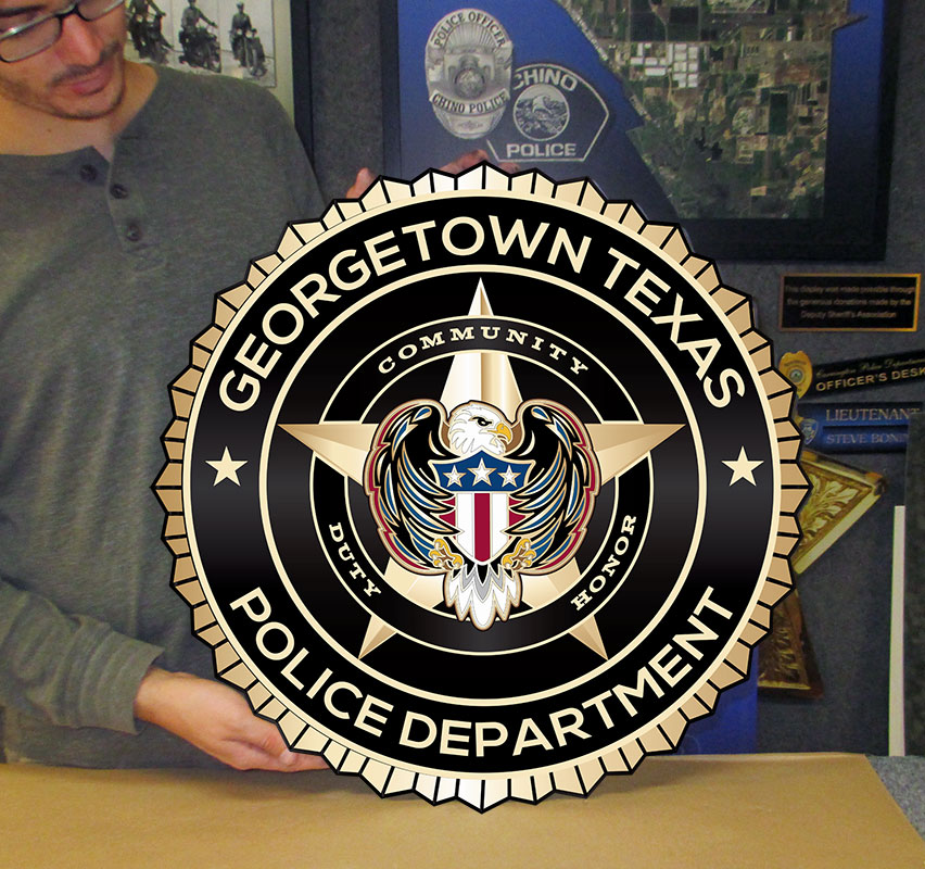 georgetown,
                        emblem, seal, podium, badge frame