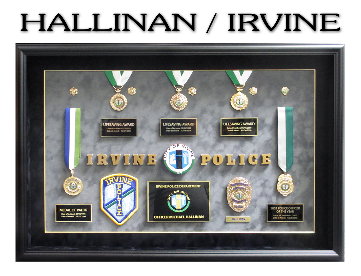 Irvine PD - Mike Hallinan Life Saving Medals from Badge Frame