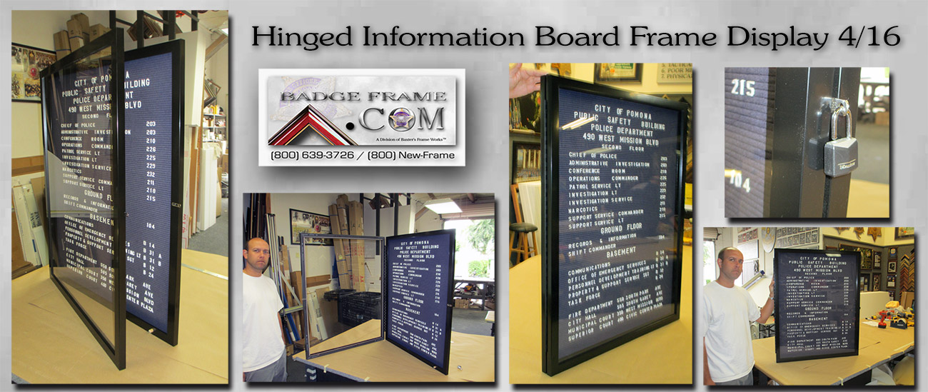 Hinged Information Board                        from Badge Frame