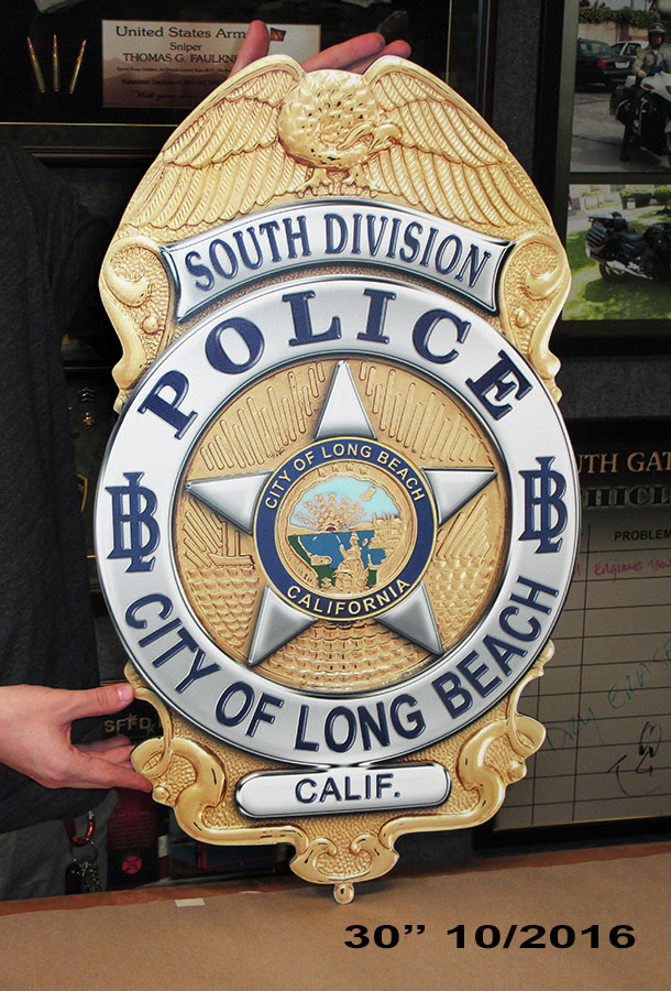 Long Beach PD - Oversize Badge from
          Badge Frame 10/2016