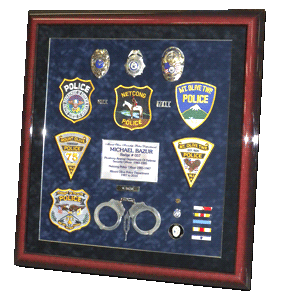Police badges
              framed - Mt. Olive PD - Bazur