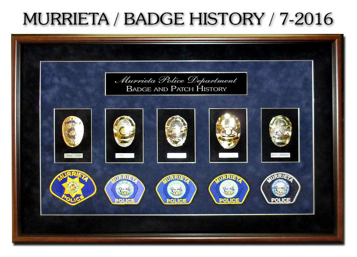 Badge History
                    from Badge Frame, Murietta shadowboxes from Badge
                    Frame