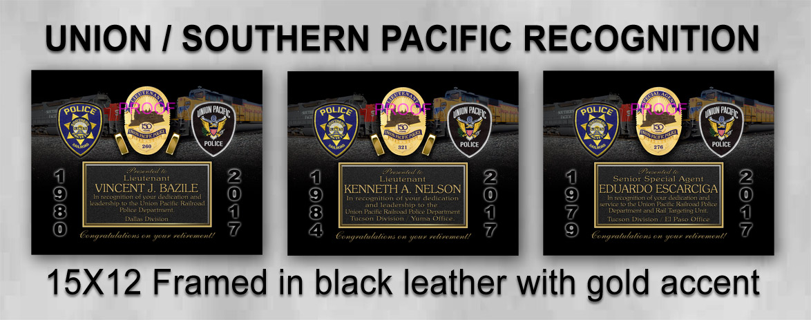 Union pacific Railroad Recognition from Badge Frame