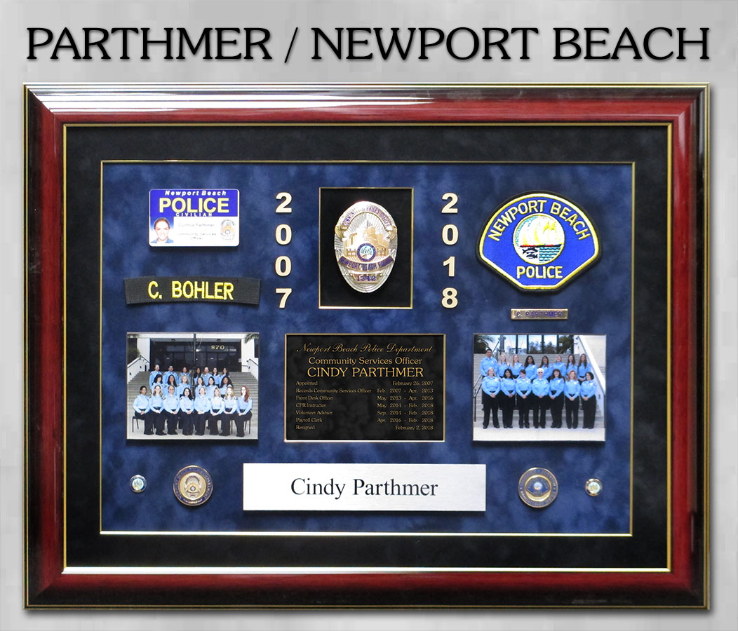 Parthmer / Newport Beach PD Retirement from Badge Frame