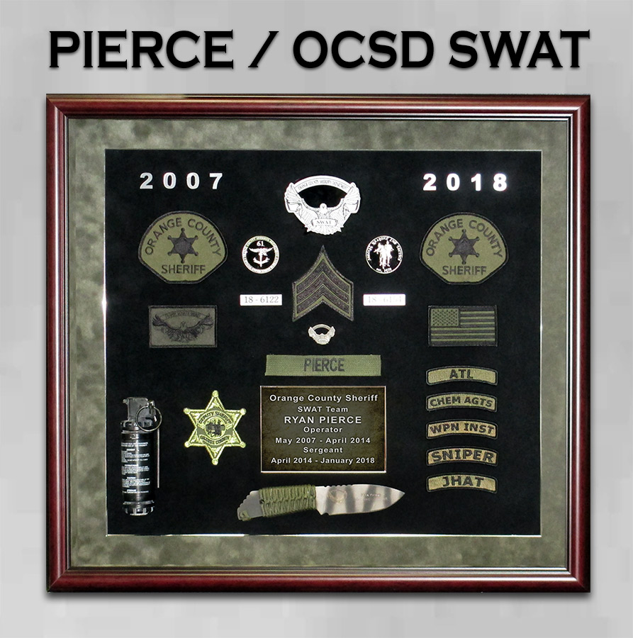 Pierce / OCSD SWAT Retirement Presentation from Badge Frame
