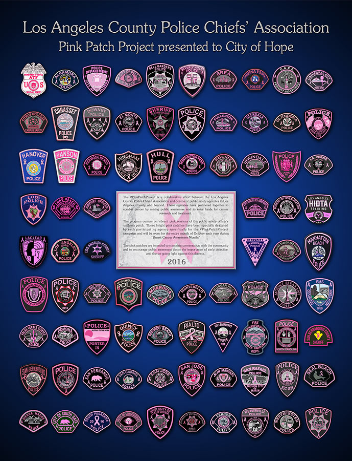 Pink Patch Project L.A County
          Police Chief's Assoc. Presented to City of Hope . Famed by
          Badge Frame www.badgeframe.com