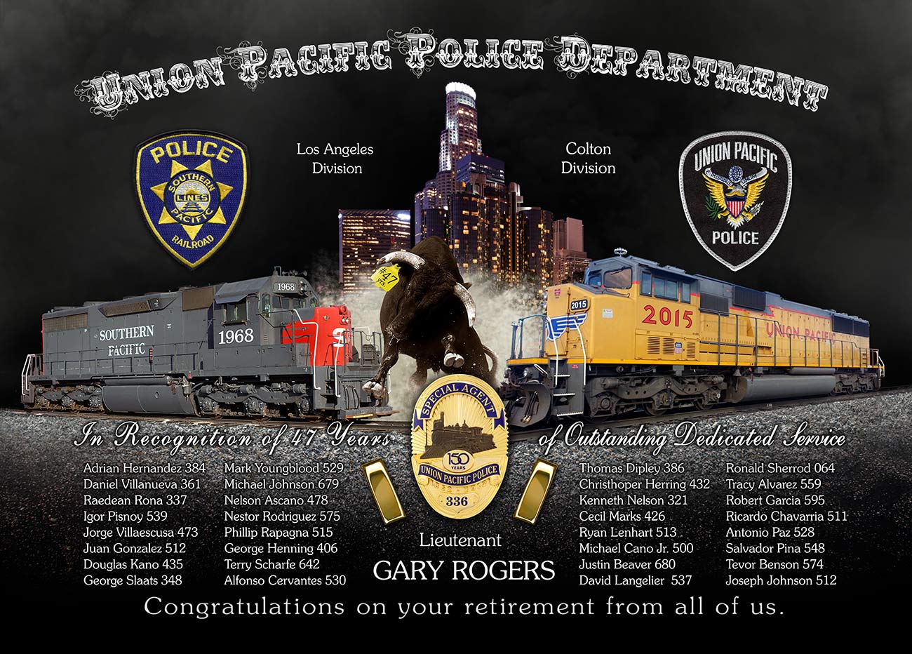 Rogers / Union Pacific Police  Presentation from Badge Frame