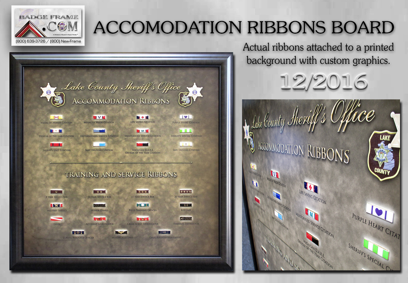 Lake County Sheriff -
          Accomondation Ribbon Board from Badge Frame