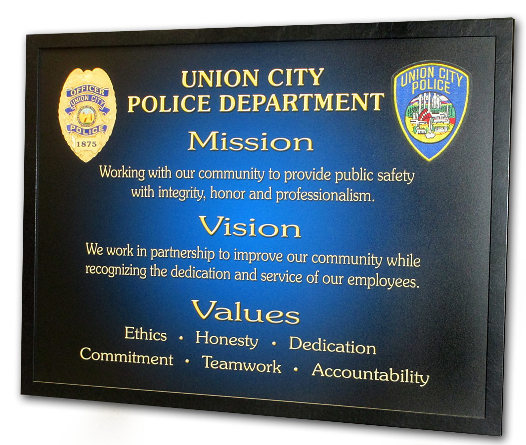 Ethics Mission Statements Core Values Vision Statements From Badge Frame