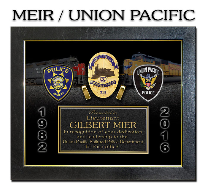Union Pacific - Recognition Retirement Plaque from Badge Frame