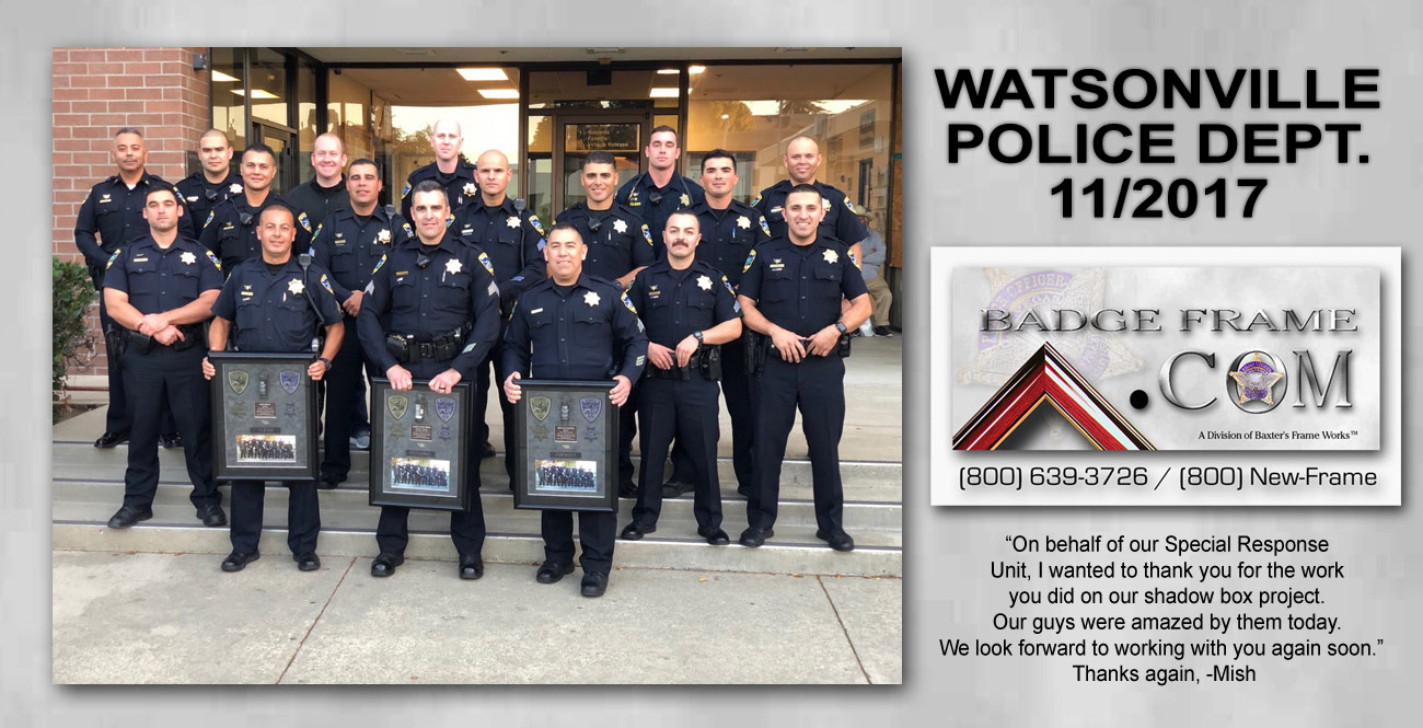 Watsonville PD - Special Response Unit presentations from Badge Frame