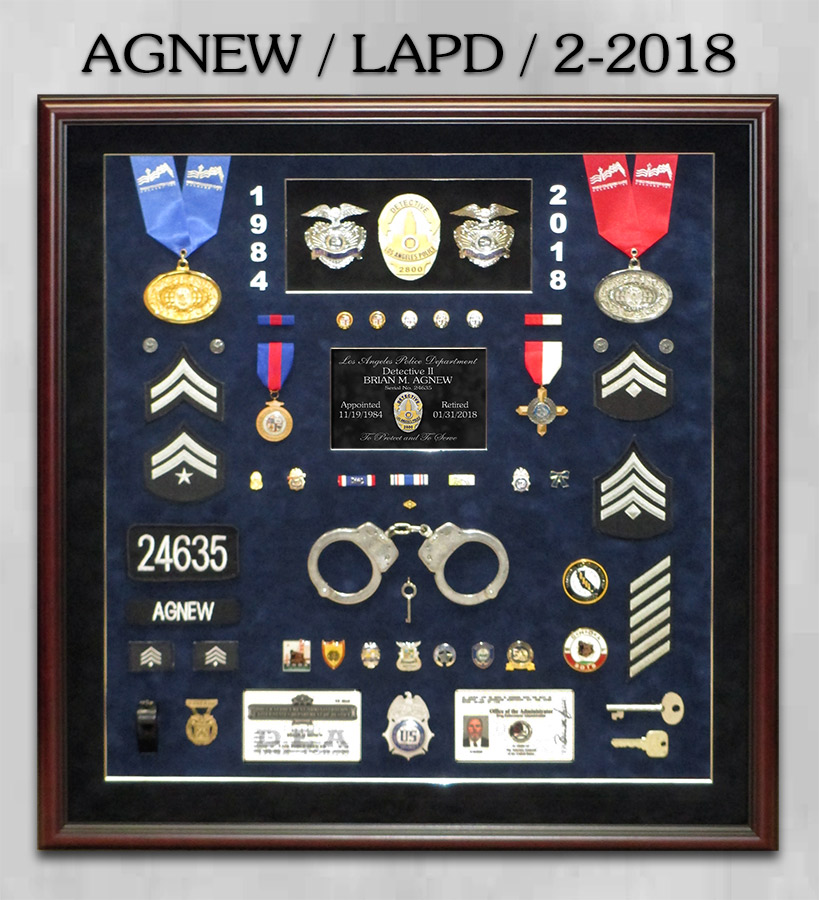 Agnew / LAPD Retirement Shadowbox from Badge Frame