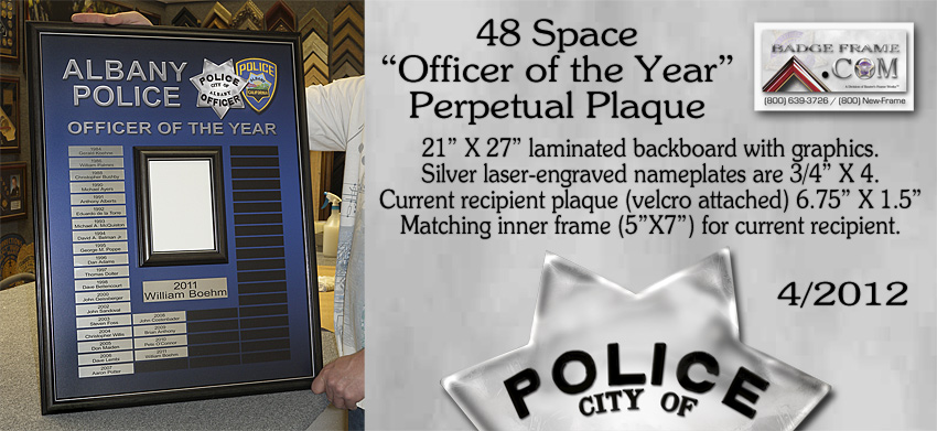 Albany, CA - Officer of the Year - Perpetual Plaque
