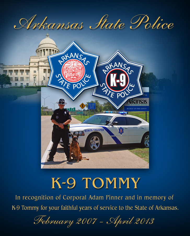 Arkansas State Police - K-9 Recognition from Badge Frame