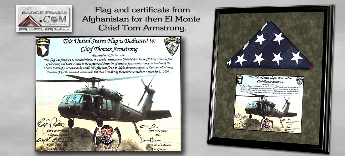 Afghanistan Mission Flag with cert