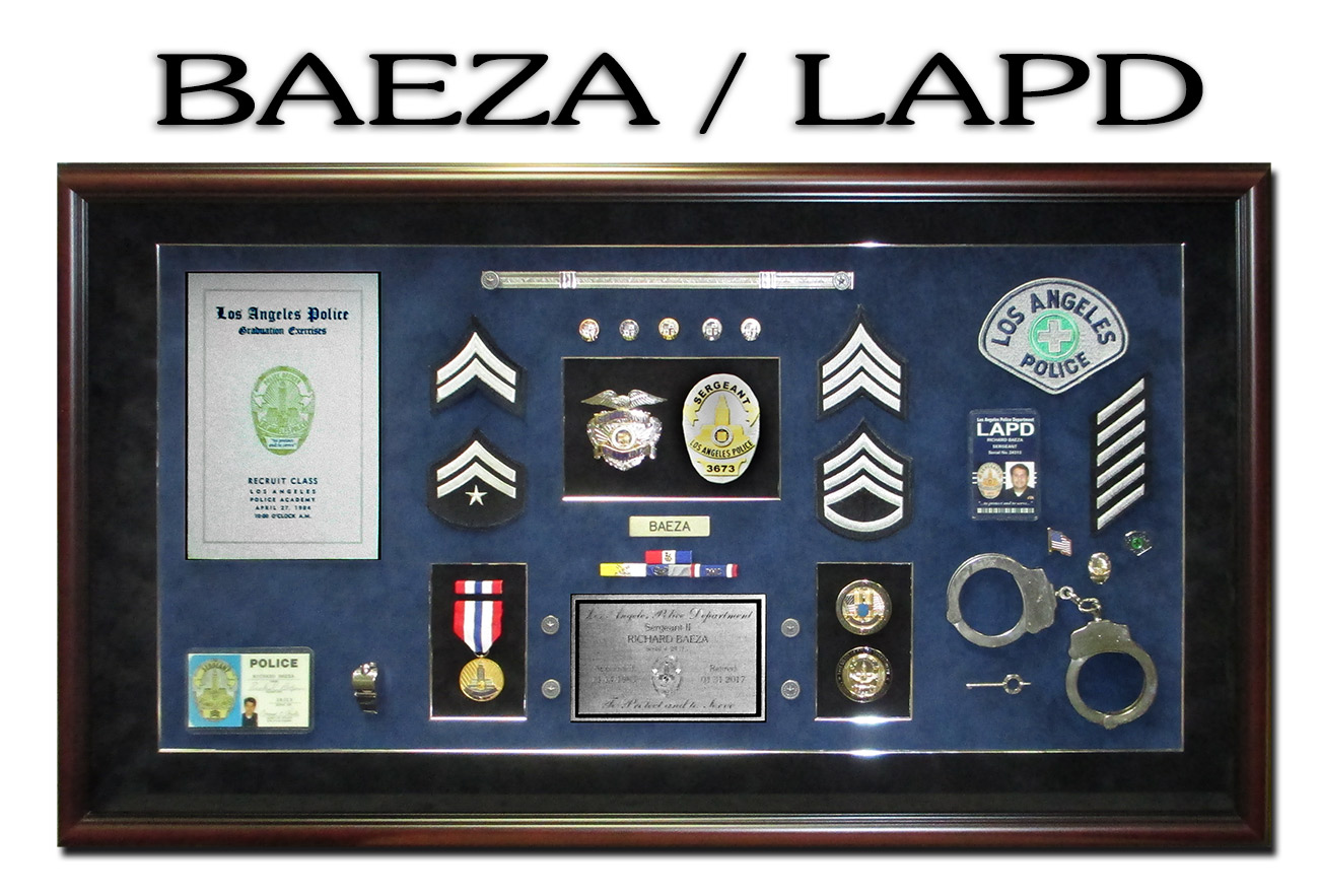 LAPD Police
          Shadowbox for Baeza fromBadge Frame