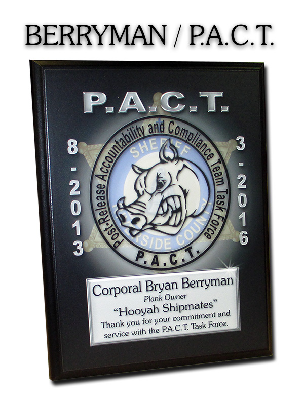 SWAT, recognition plaque, badgeframe