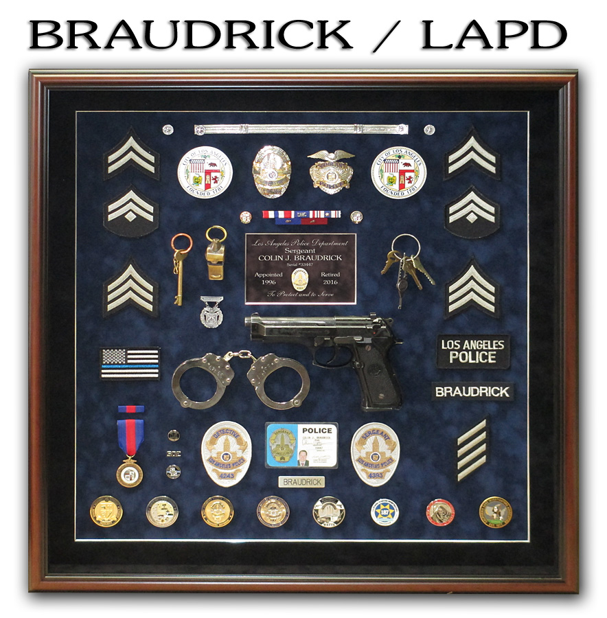 LAPD - Braudrick Police Retirement Shadowbox from Badge Frame