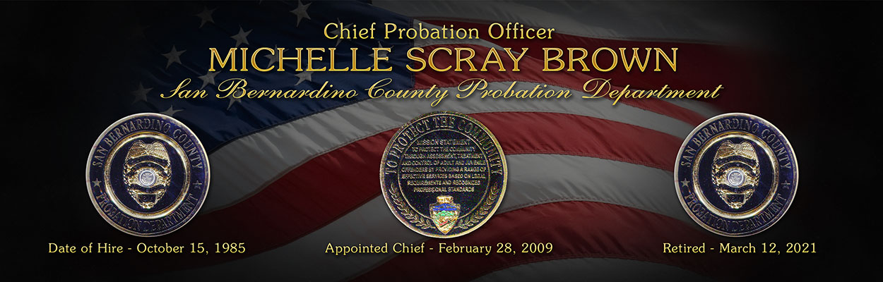 San Bernardino Probation Chief Brown Plaque from Badge Frame