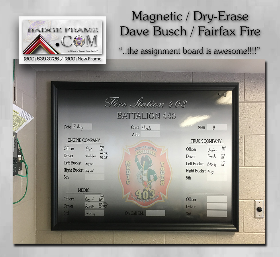 Fairfax FD -
          Magnetic Dry-Erase Board
