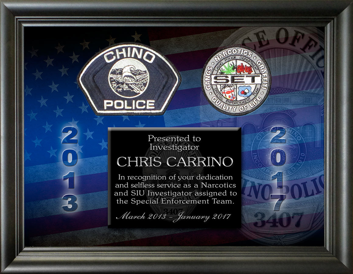 Police
          Recognition by Badge Frame for Carrino - Chino PD