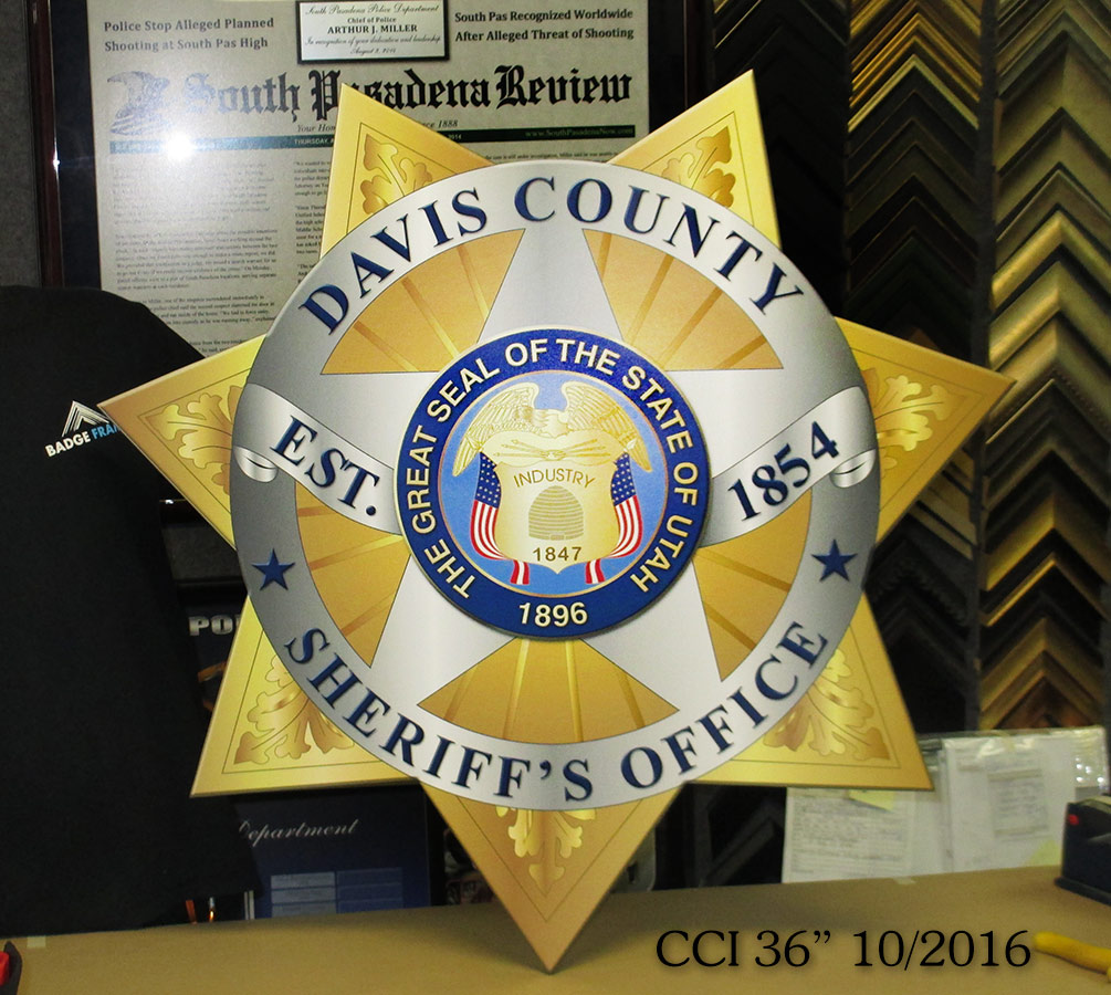 Davis County Sheriff Badge from
          Badge Frame for CCI 10/2016