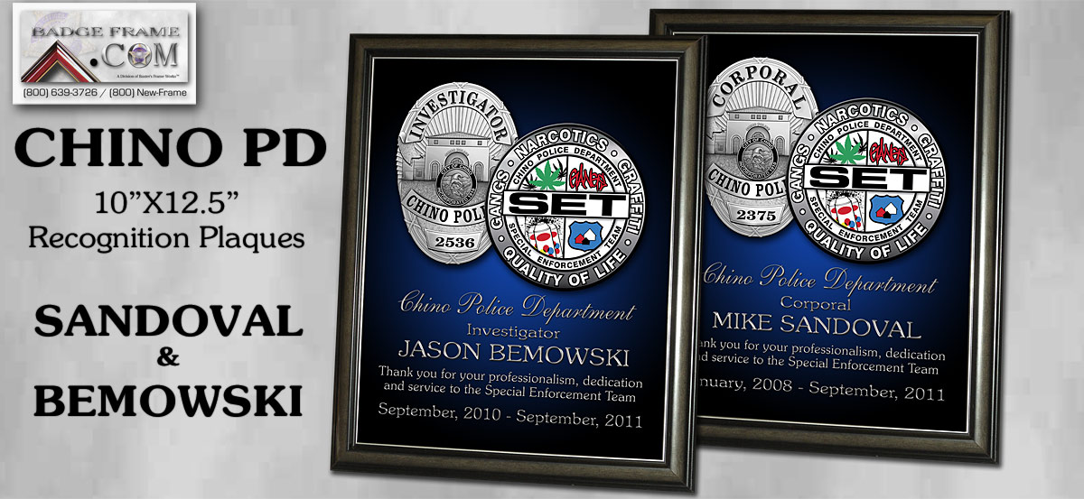 Chino PD - Recognition Plqaues