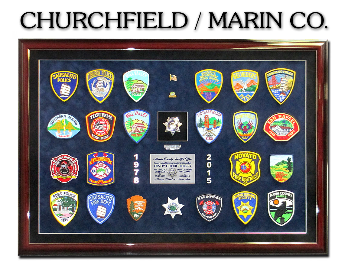 Patch collections with Badge
          Frame, Sheriff and Dispatch Collection