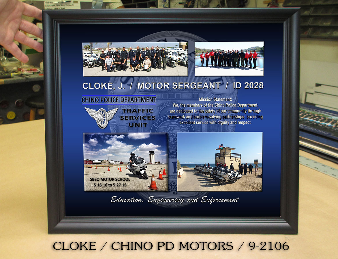 Badge Frame - Jason Cloke - Chino PD - Motors Sergeant Presentation
