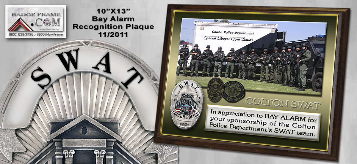 Colton SWAT Recognition Plaque