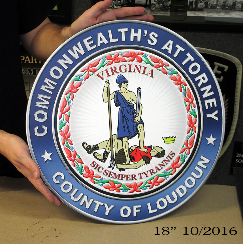 Commonwealth's Attorney -
          County of Loudoun - Podium Seal from Badge Frame 10-2016