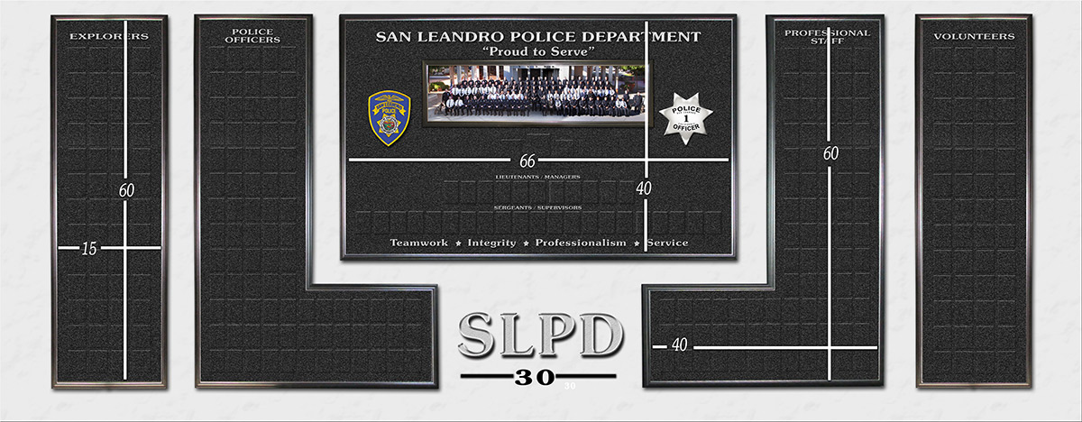 Police Organizational Chart
          (magnetic) for San Leandro PD from Badge Frame