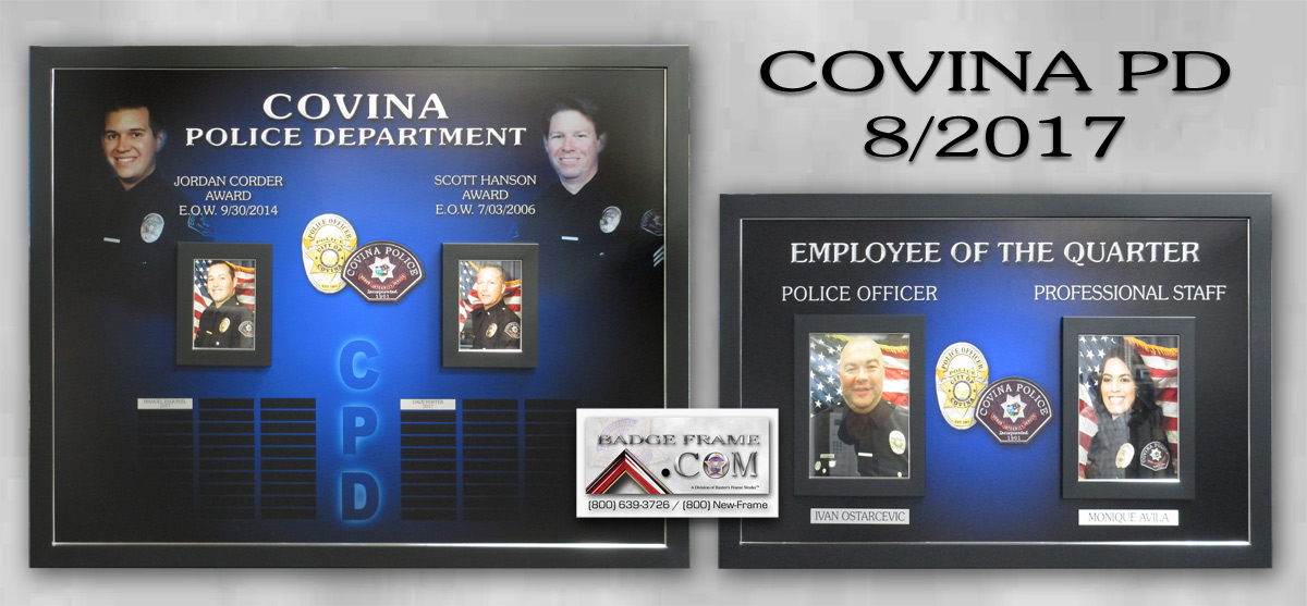 Covina PD Plaques from Badge Frame