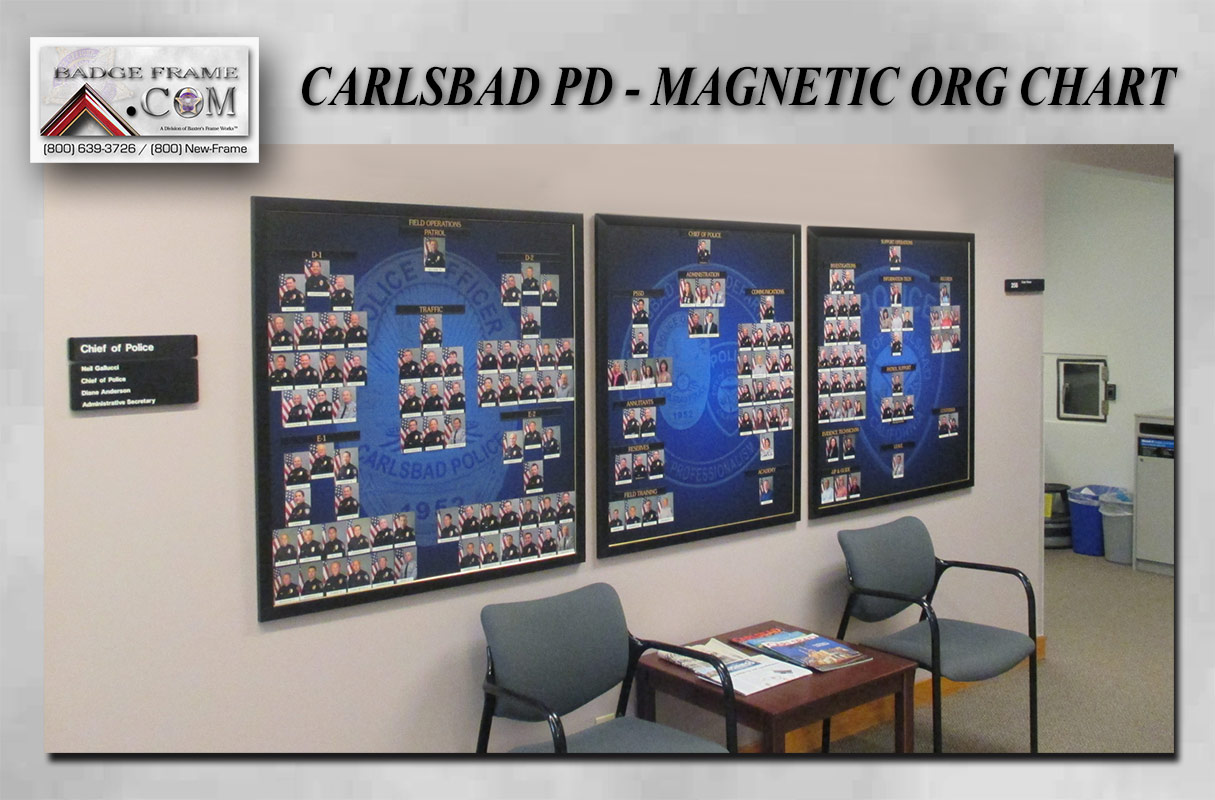 Carlsbad PD - Magnetic Org Chart
          from Badge Frame
