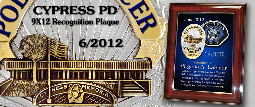Cypress
                  Recognition Plaque