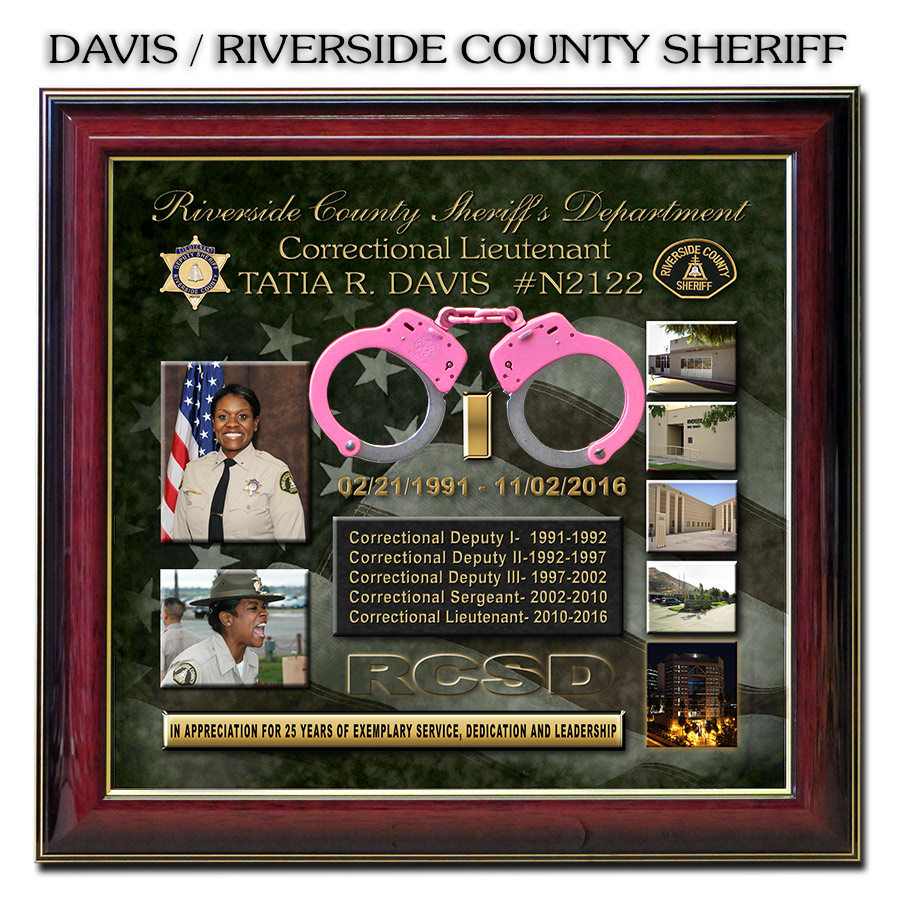 Davis - Riverside County
                  Sheriff's Department - Retirement Shadowbox from Badge
                  Frame
