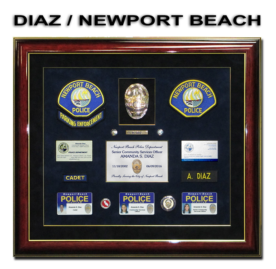 Newport
          Beach PD - Diaz Retirement Presentation from Badge Frame