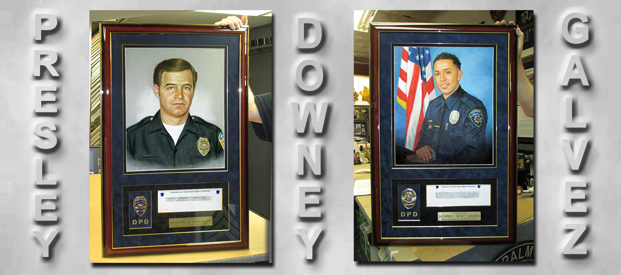 Downey PD - Fallen Officers
          - Custom Framed by Badge Frame