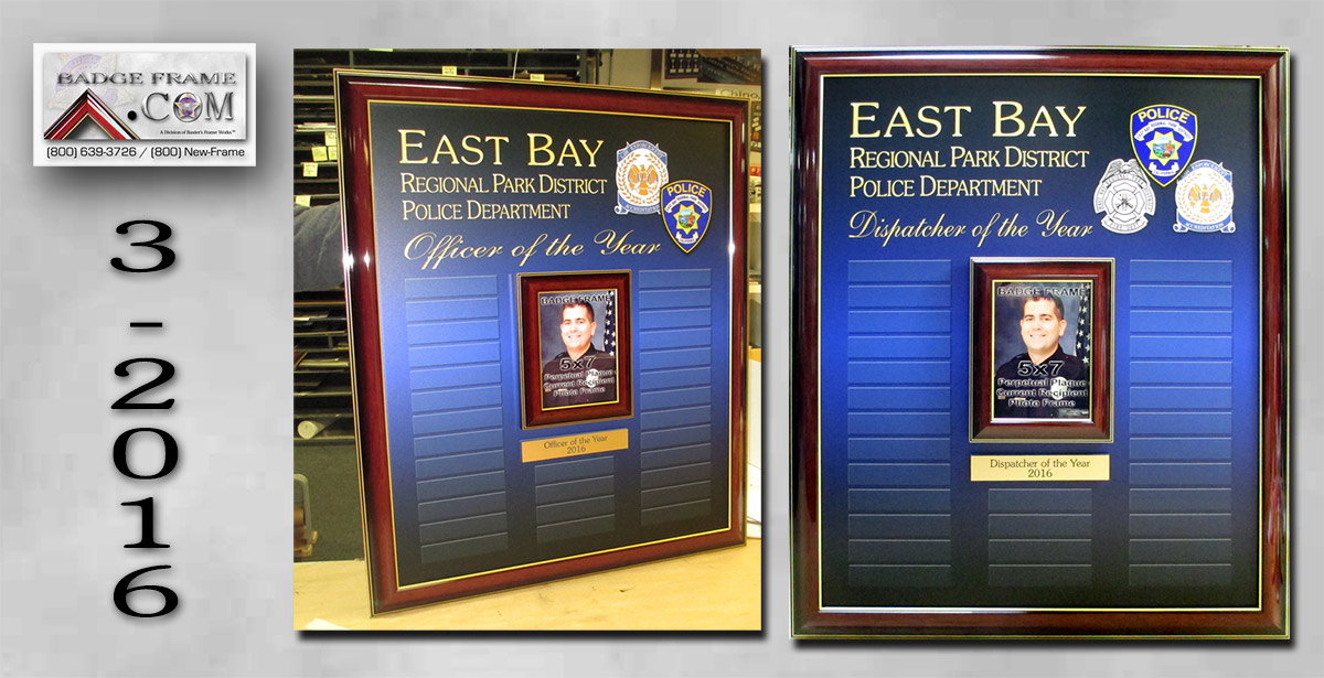 Badge Frame, Perpetual
                        Plaques, East Bay, Dispatcher of the Year