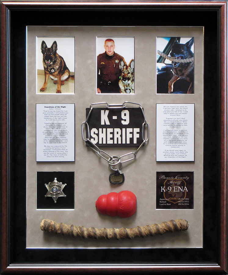 K-9 Memorial for ENA - Benzie County
          Sheriff from Badge Frame